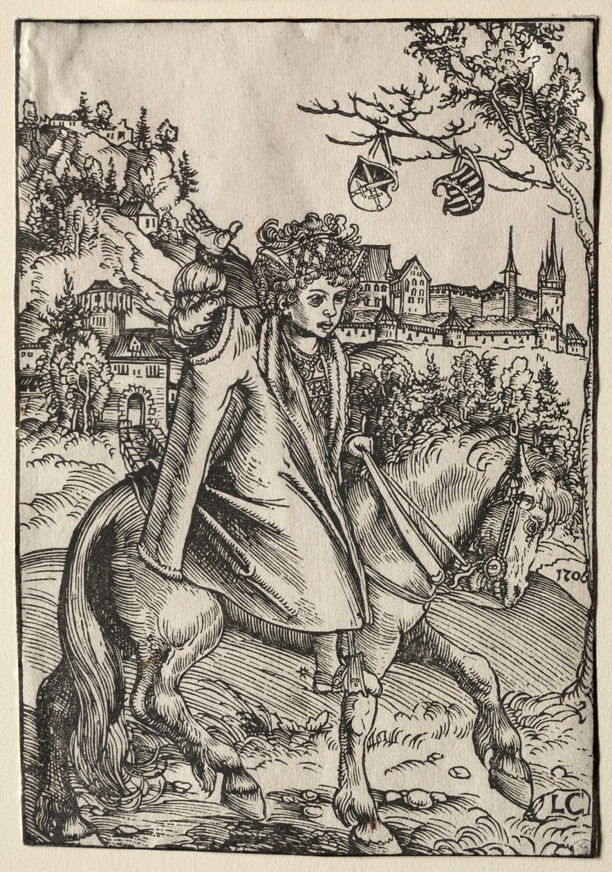 En dreng til hest af Lucas Cranach