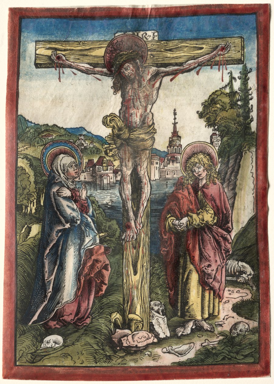 Kristus på korset mellem jomfruen og Johannes af Lucas Cranach