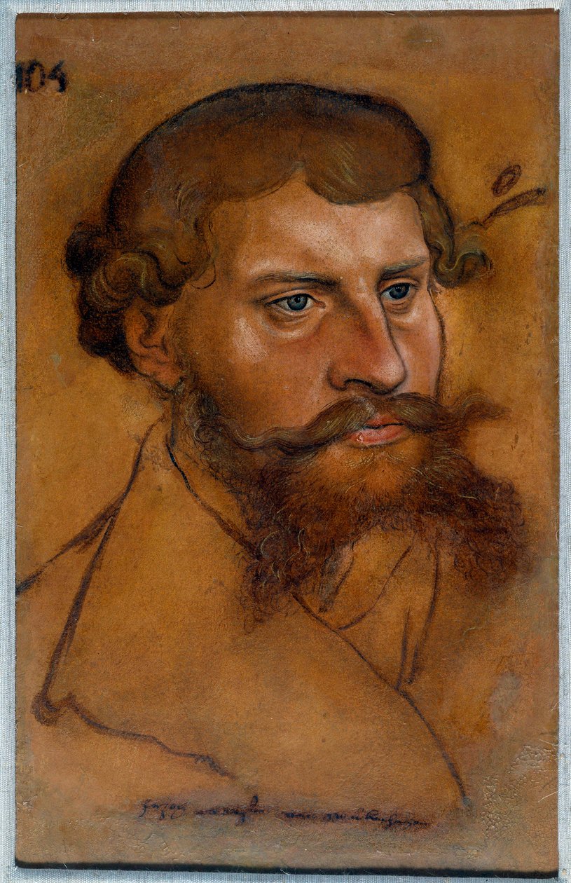 Portræt af hertug Ernest IV af Sachsen, reformens prins Tegning af Lucas Cranach den Gamle af Lucas Cranach