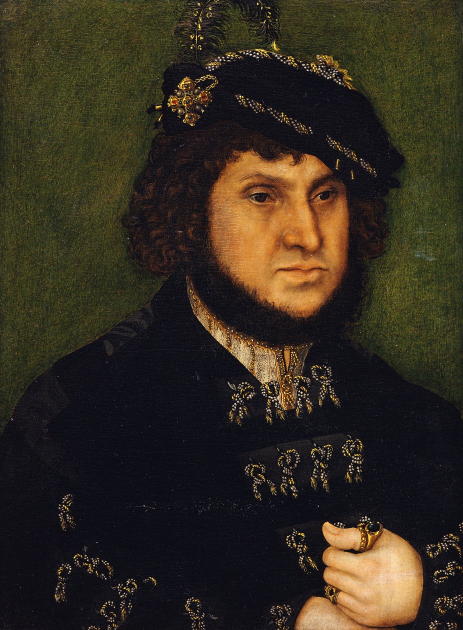 Portræt af Kurfyrstehertug Johann den Standhaftige af Sachsen af Lucas Cranach