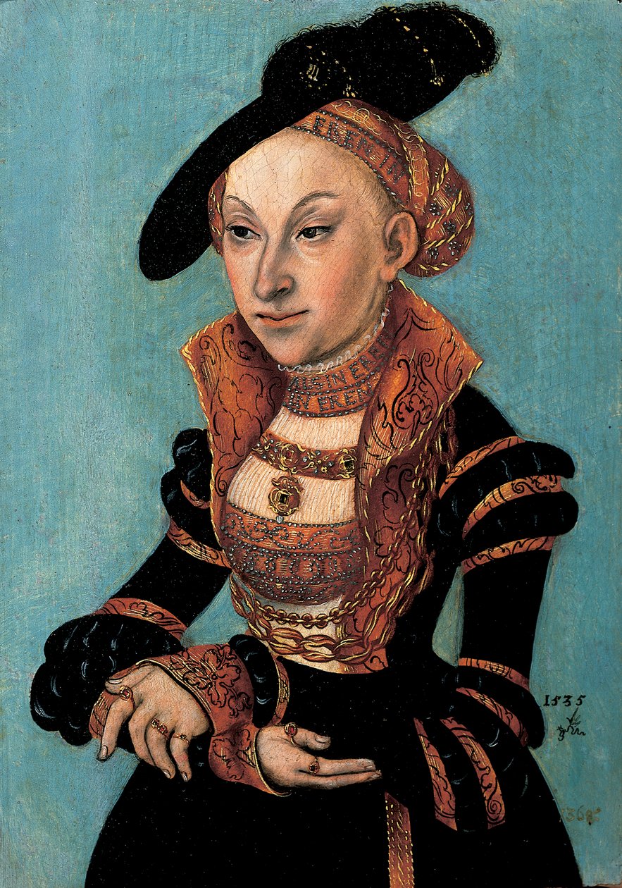 Portræt af Sibylle von Cleve, kurfyrste af Sachsen, 1535 af Lucas Cranach