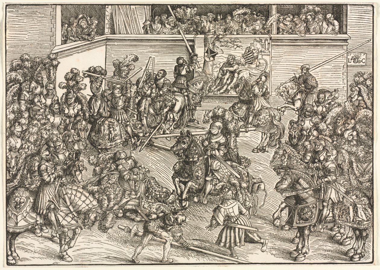 Den anden turnering med Sampson og Løvens Tapestry af Lucas Cranach