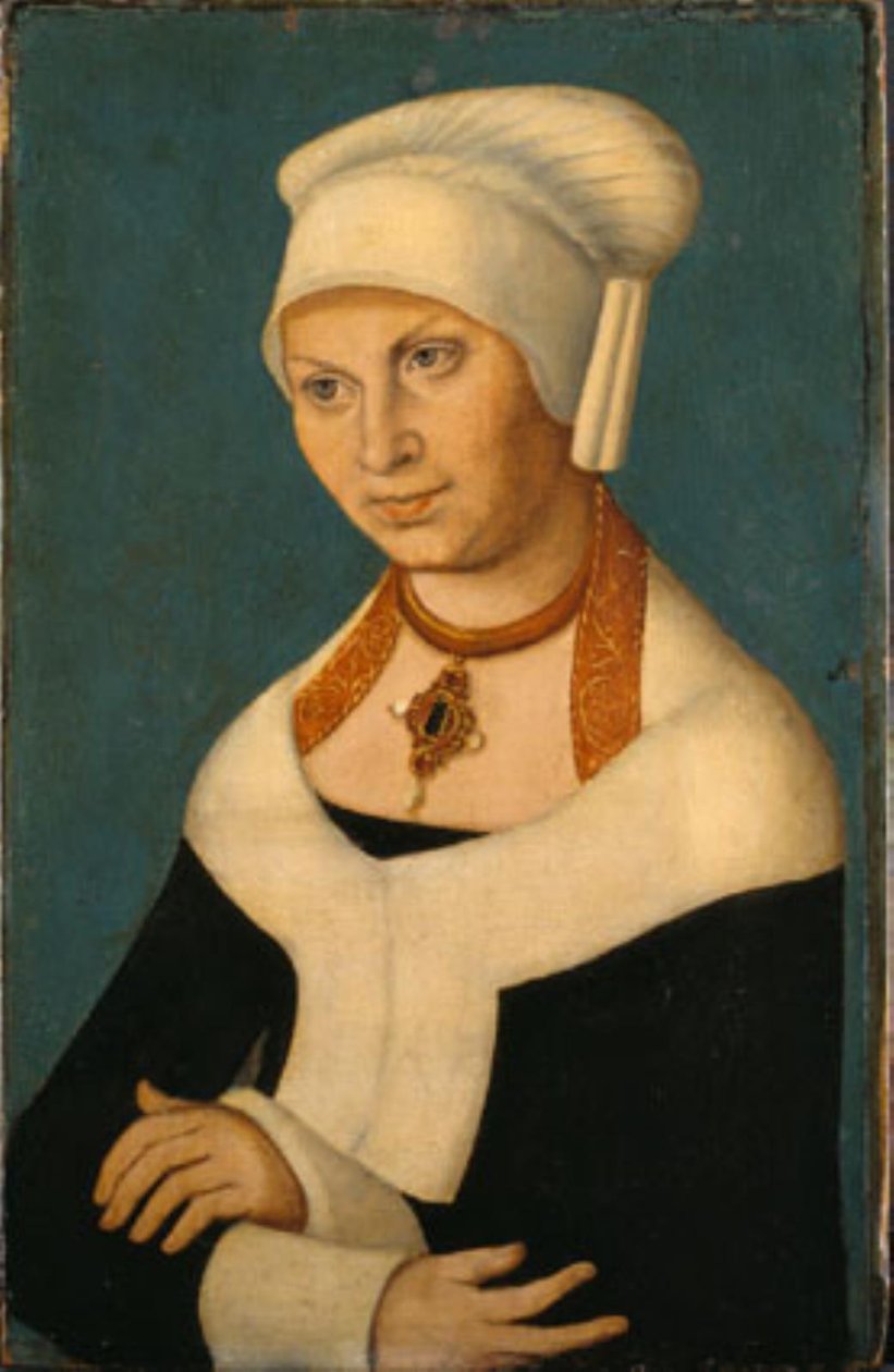Portræt af hertuginden Barbara af Sachsen, 1478-1534 (kone til George den skæggede) af Lucas Cranach d.Æ.