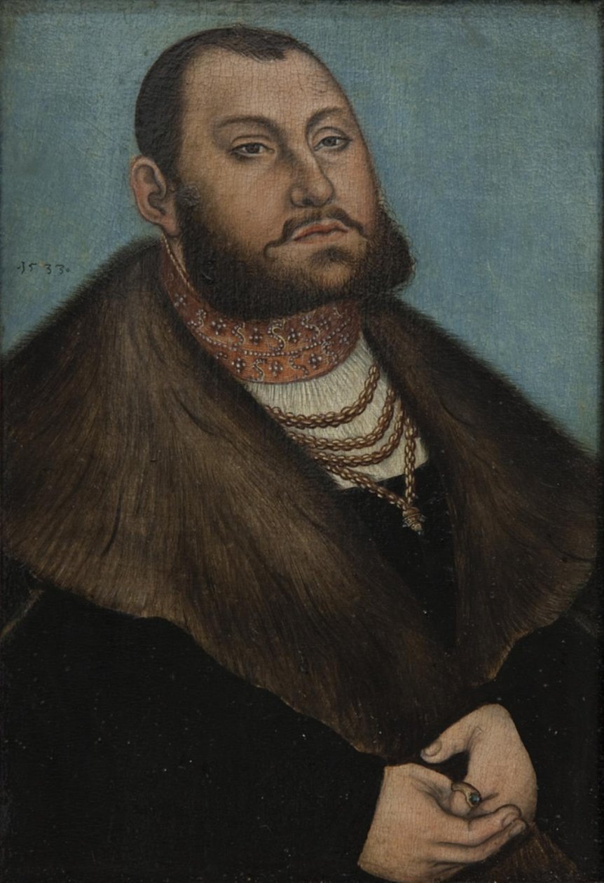 Portræt af kurfyrsten Johannes Frederik den Storsindede af Sachsen (1503-1554) af Lucas Cranach d.Æ.