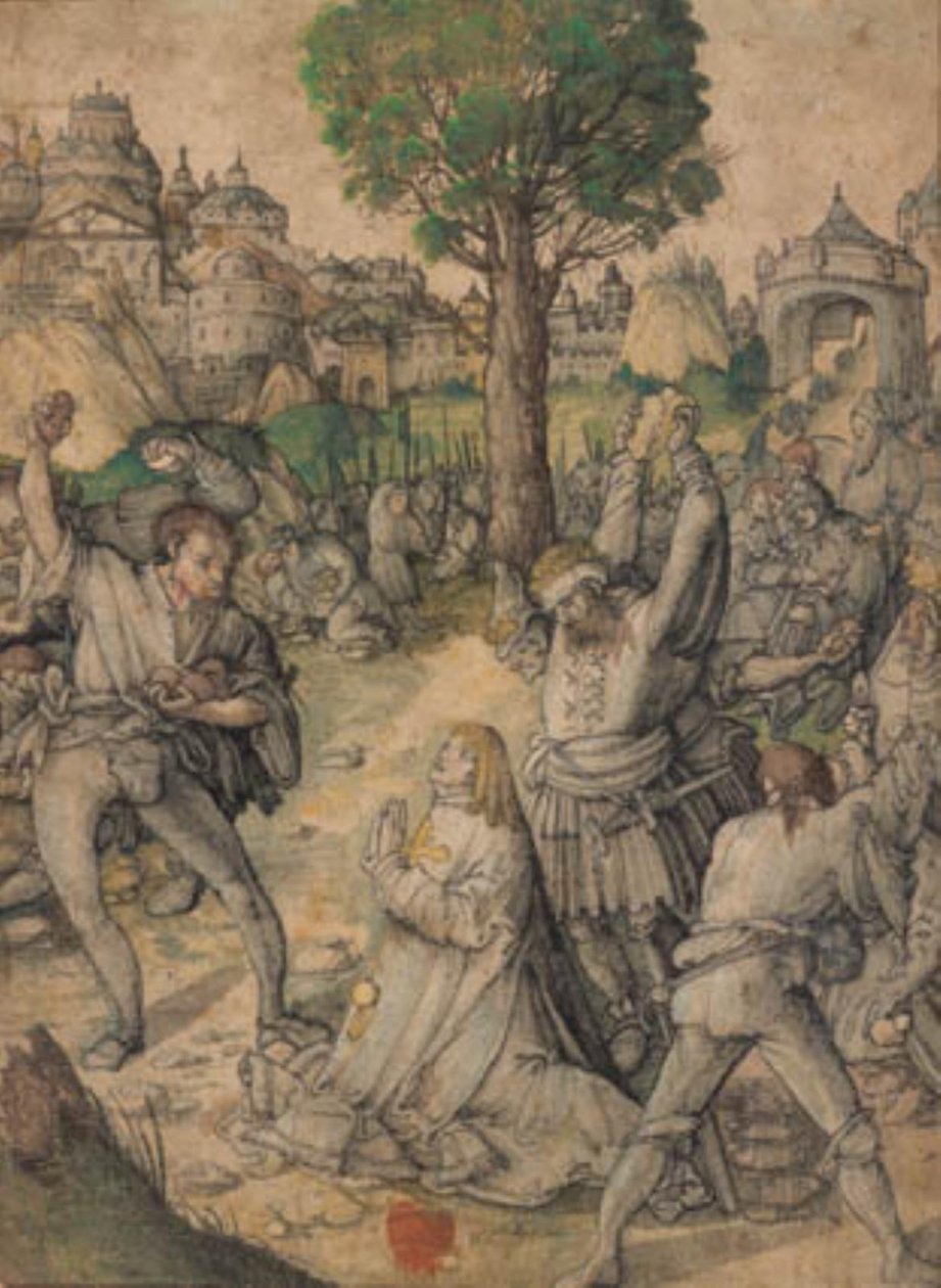 Steningen af St Stephen uden for Jerusalems Gyldne Port af Lucas Cranach d.Æ.