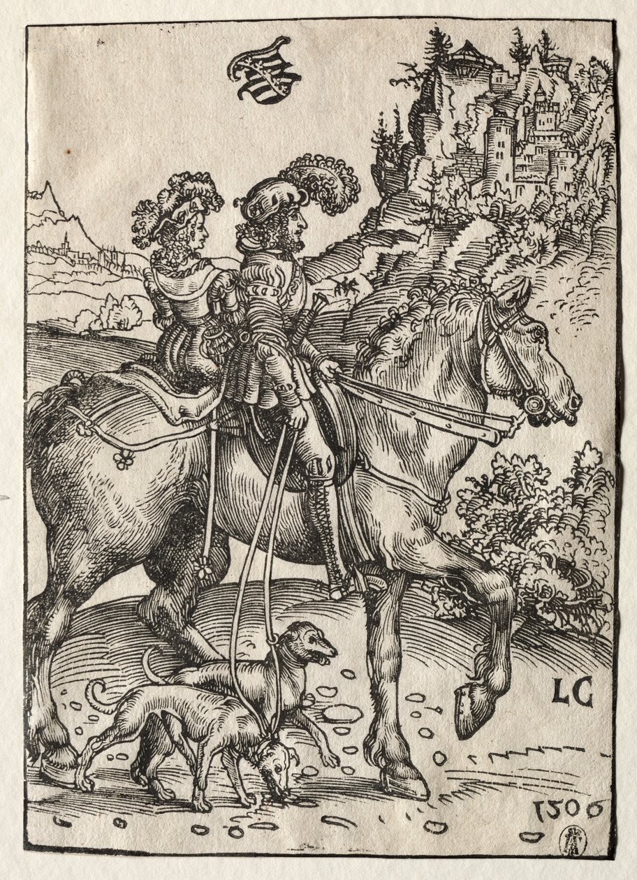 A Gentleman and a Lady Riding to the Chase, 1506. af Lucas Cranach the Elder