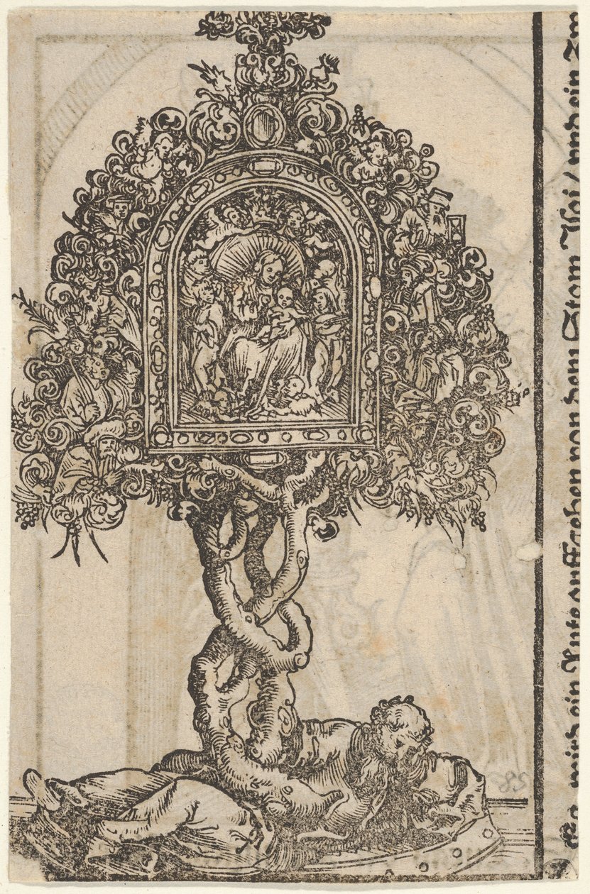 Et gyldent relikvieskrin med Jesses træ, fra den store serie af Wittenberg-relikvier, 1509. af Lucas Cranach the Elder