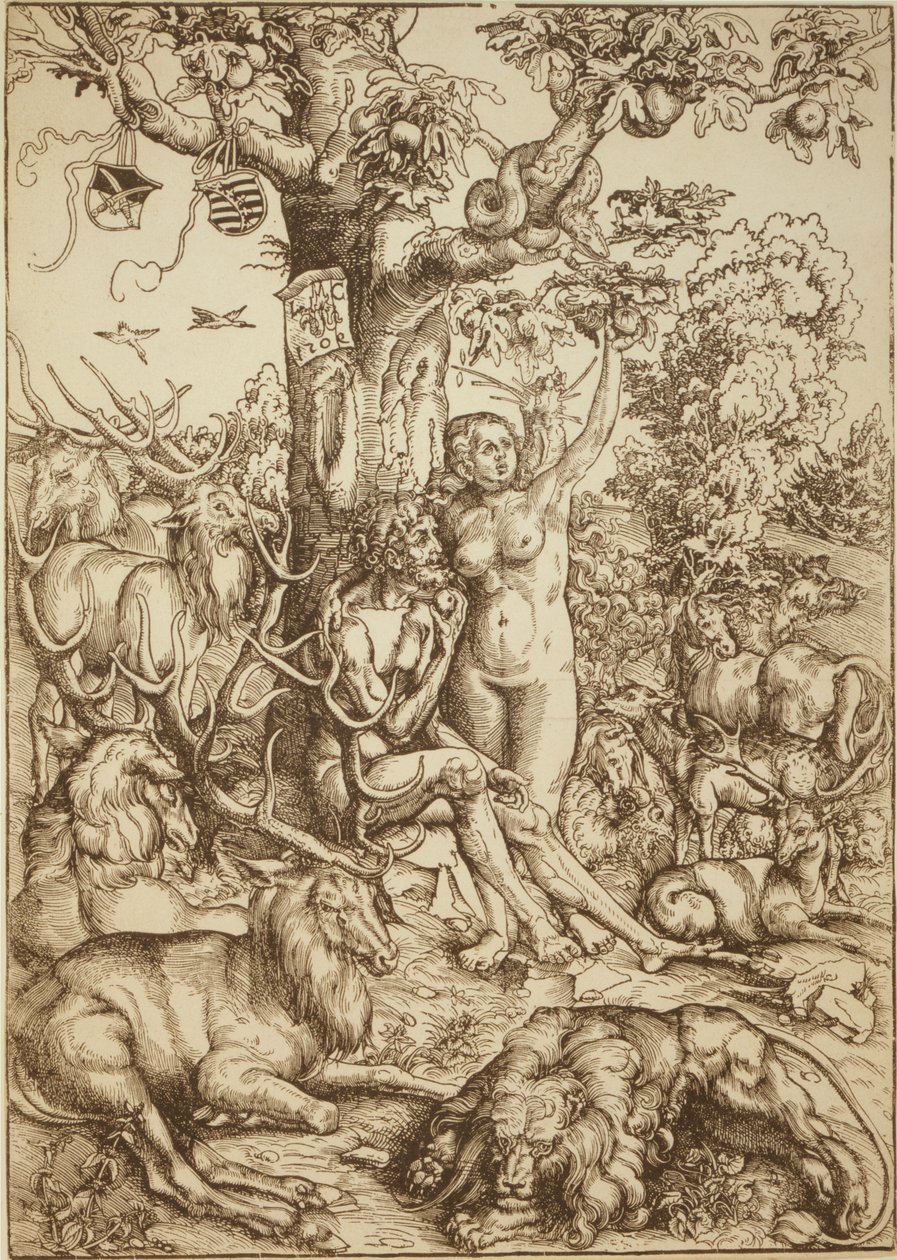 Adam og Eva i Paradis af Lucas Cranach the Elder