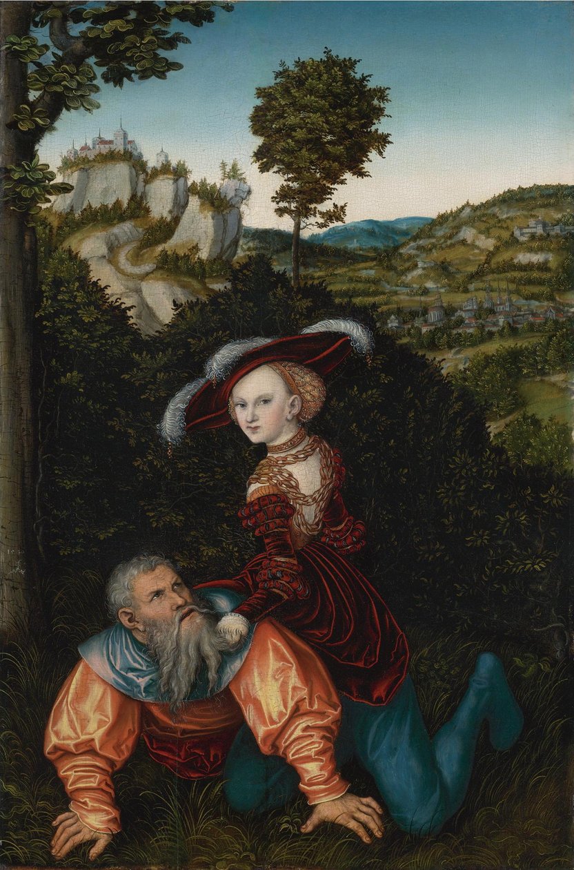 Aristoteles og Phyllis, 1530 af Lucas Cranach the Elder