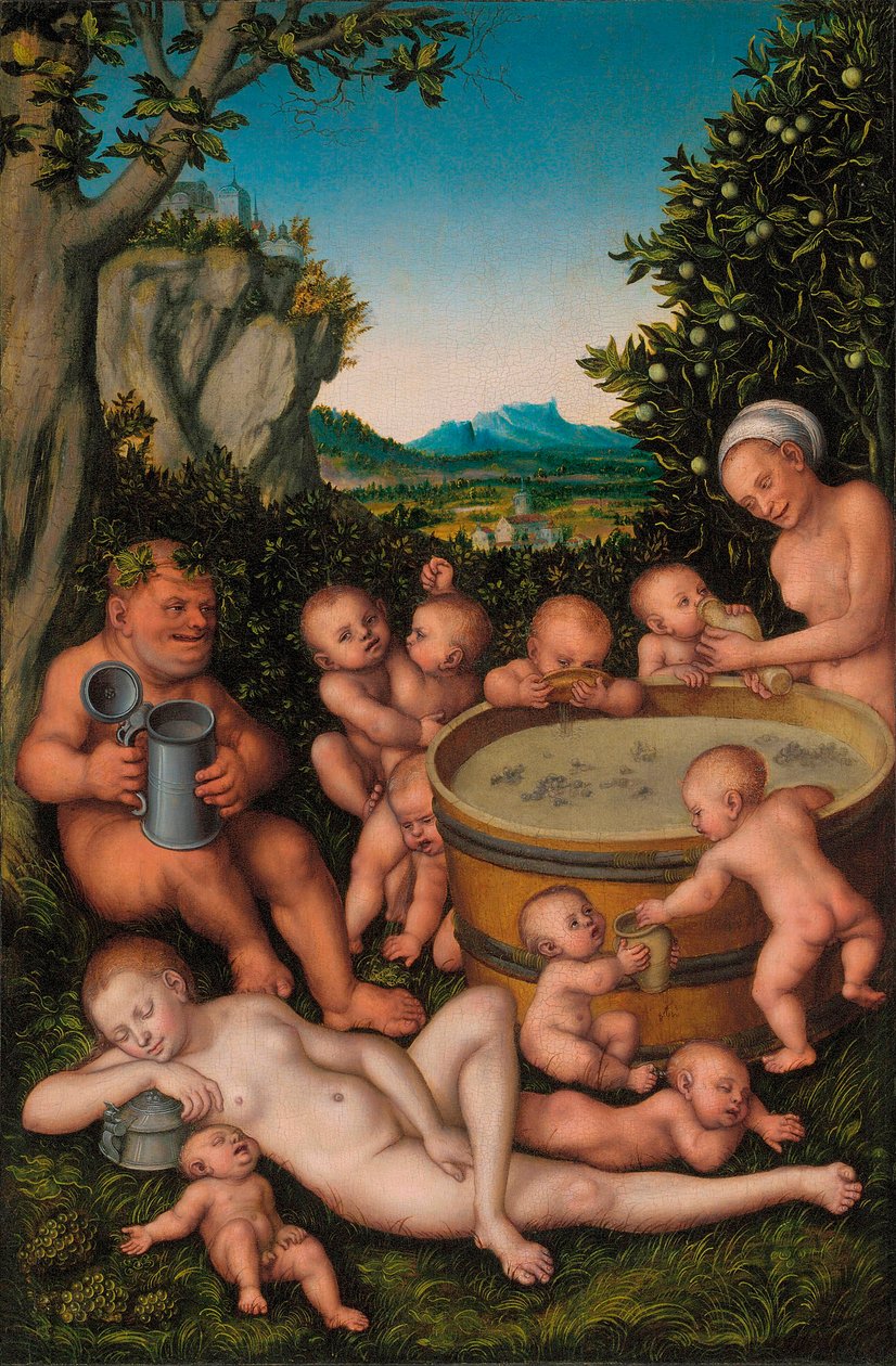 Bacchus ved vinkarret af Lucas Cranach the Elder