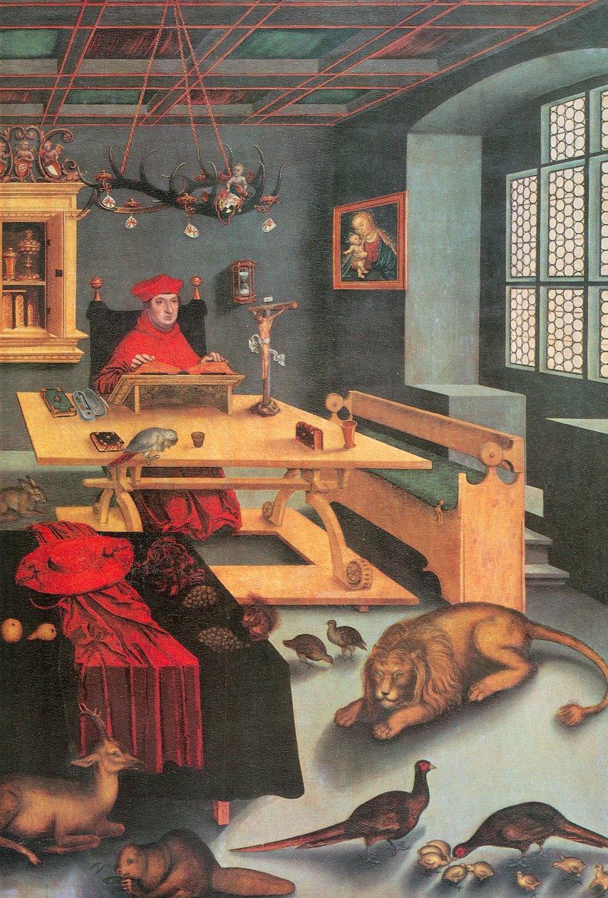 Kardinal Albrecht af Brandenburg som Sankt Hieronymus af Lucas Cranach the Elder