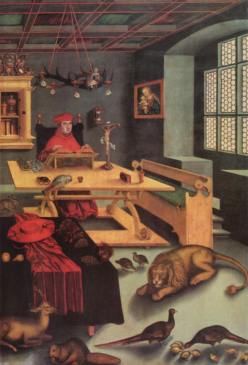 Kardinal Albrecht af Brandenburg som Sankt Hieronymus af Lucas Cranach the Elder