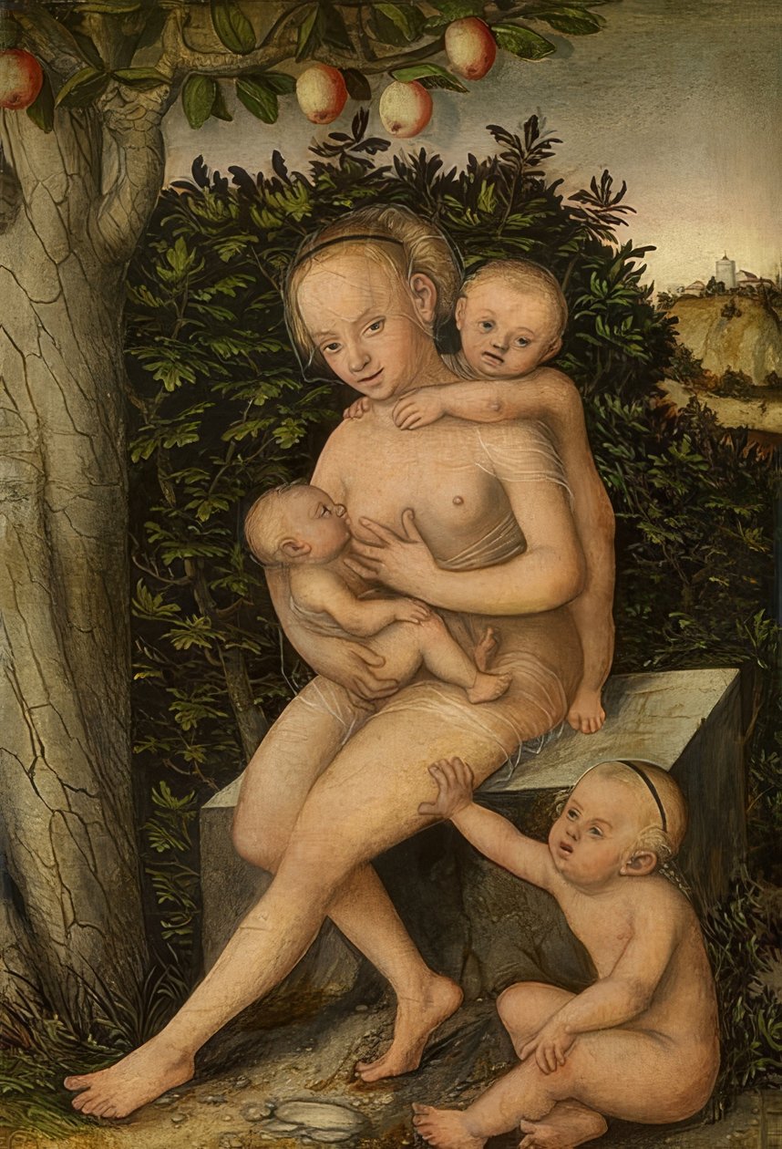 Caritas. Omkring 1537 af Lucas Cranach the Elder