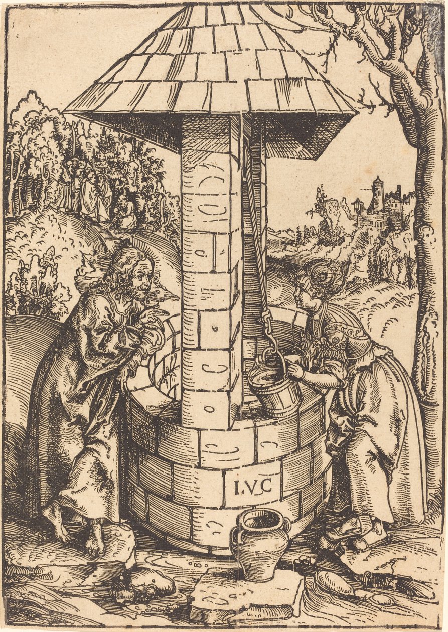 Kristus og Samarias kvinde af Lucas Cranach the Elder