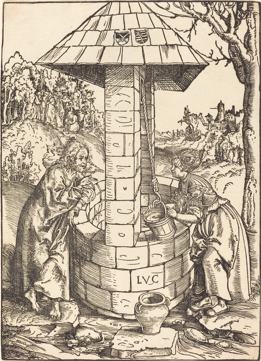 Kristus og Samarias kvinde af Lucas Cranach the Elder