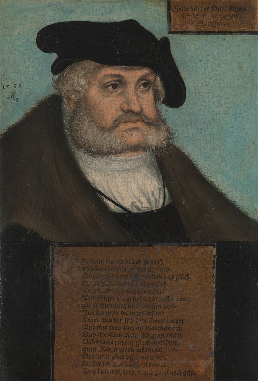 Friedrich III 1463-1525, den vise, kurfyrst af Sachsen, 1533. af Lucas Cranach the Elder