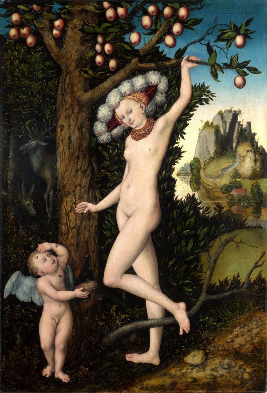 Tysk: Amor beklagt sich bei Venus Amor klager til Venus af Lucas Cranach the Elder