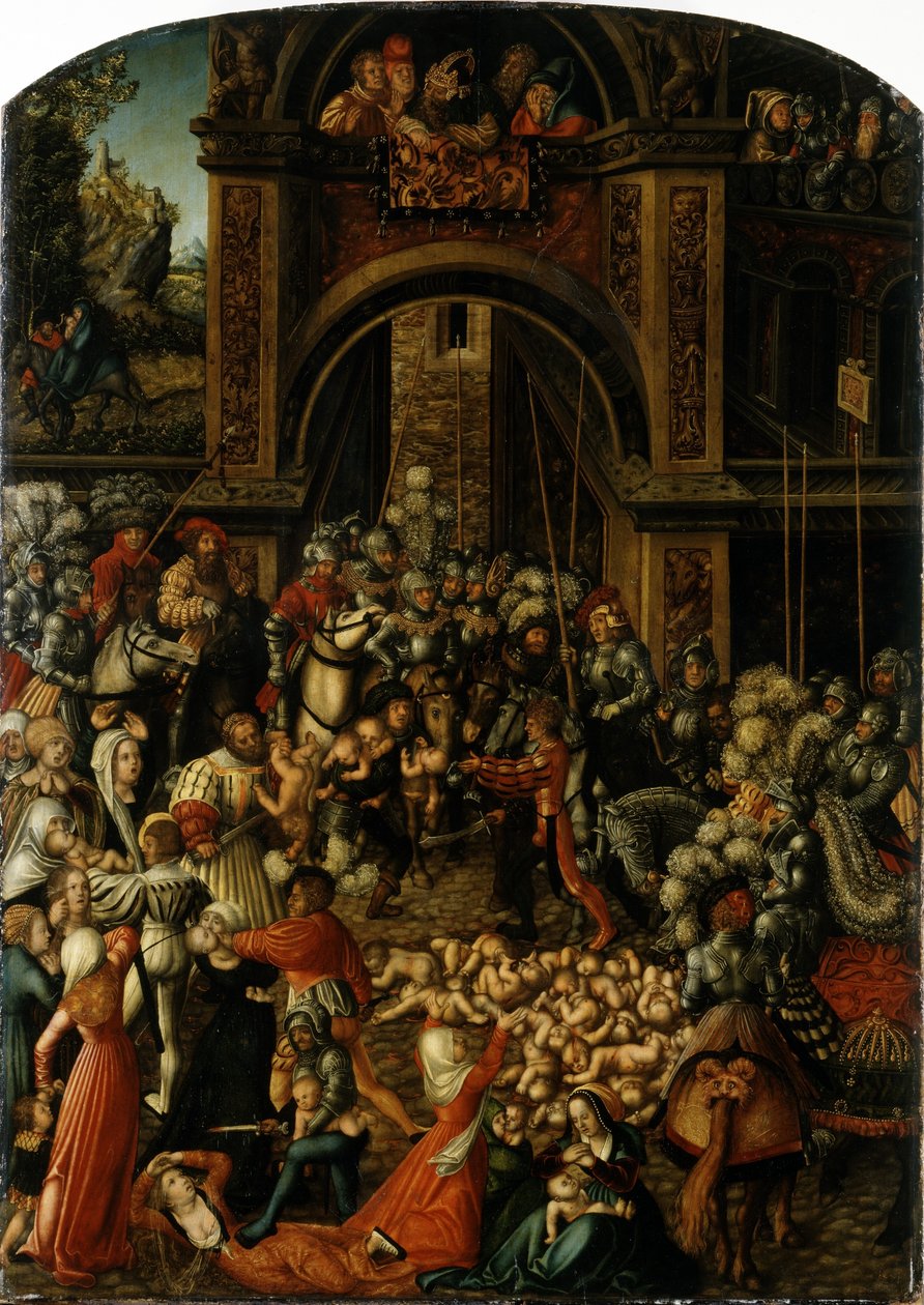 Tysk: Bethlehemitischer Kindermort Massakren på de uskyldige af Lucas Cranach the Elder