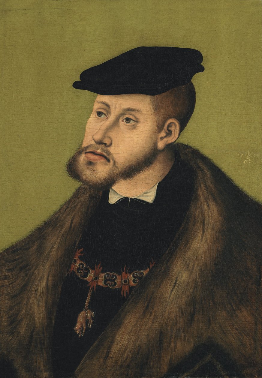 Tysk: Bildnis Kaiser Karls V. Portræt af kejser Karl V. af Lucas Cranach the Elder