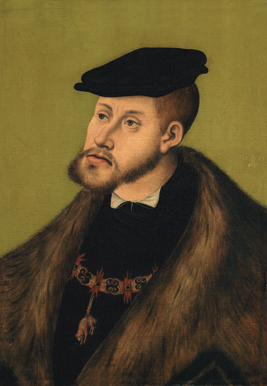 Tysk: Bildnis Kaiser Karls V. Portræt af kejser Karl V. af Lucas Cranach the Elder