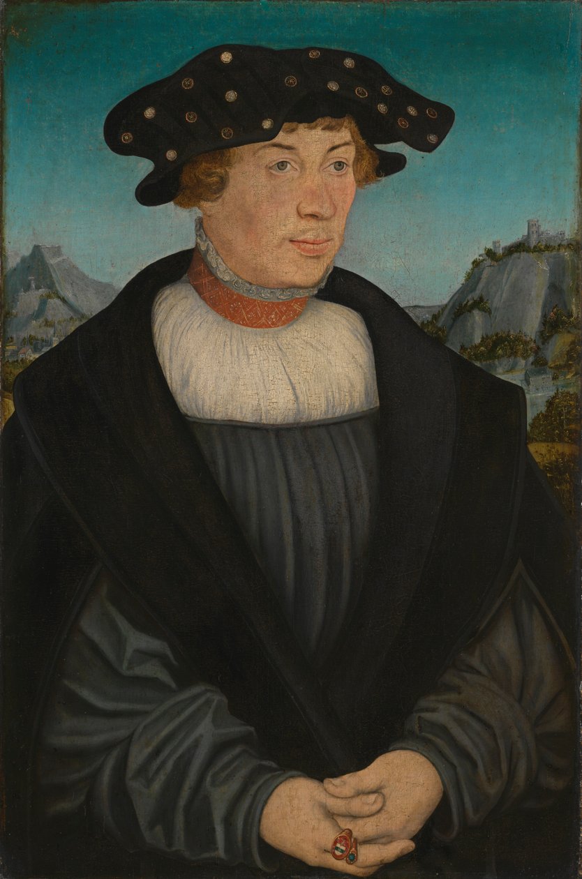German:  Bildnis des Hans () Melber Hans Melber af Lucas Cranach the Elder