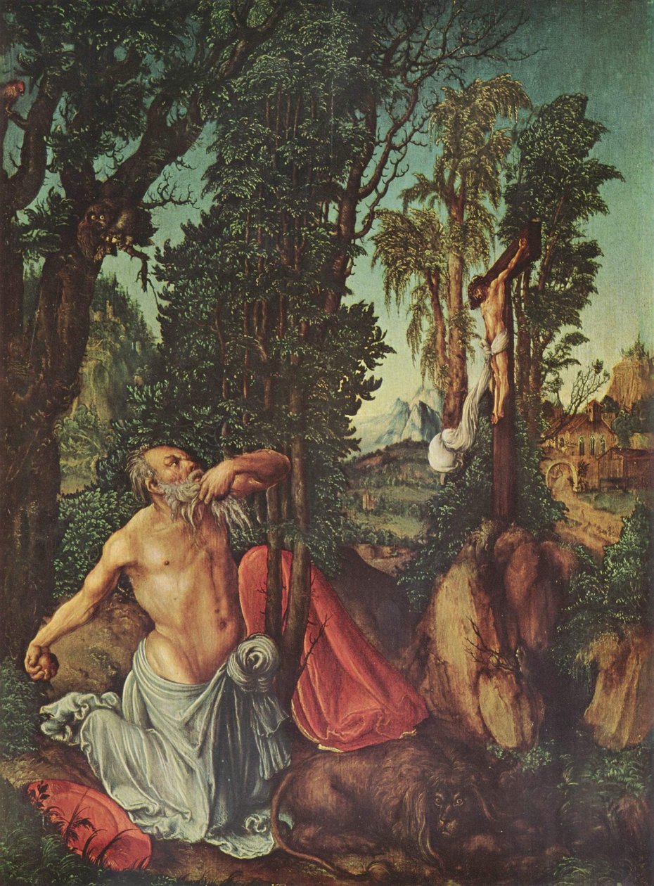 Tysk: Den bodfærdige Sankt Hieronymus Den bodfærdige Sankt Hieronymus af Lucas Cranach the Elder