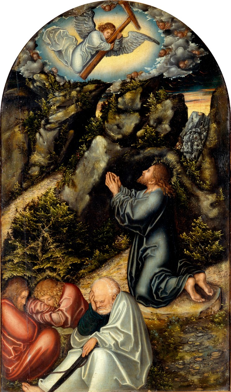 Tysk: Christus am Ölberg Smerten i haven af Lucas Cranach the Elder