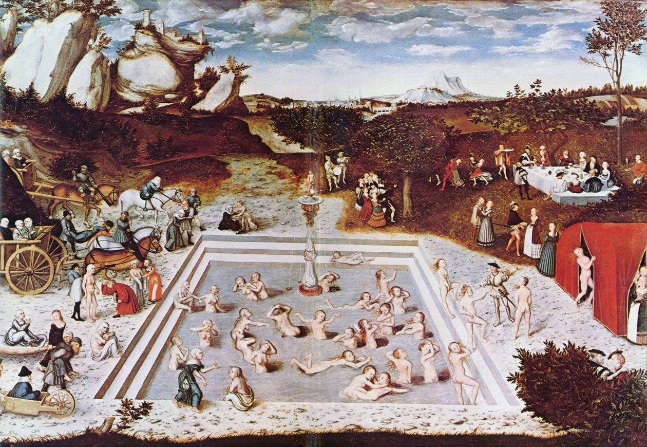 Tysk: Der Jungbrunnen Ungdommens kilde af Lucas Cranach the Elder
