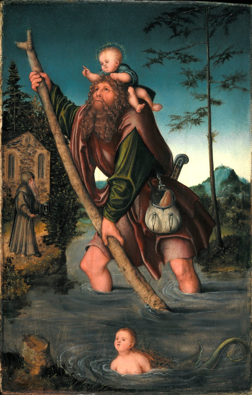 Tysk: Der heilige Christophorus Saint Christopher af Lucas Cranach the Elder
