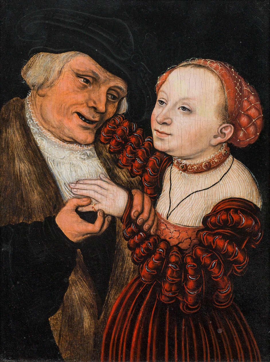 Tysk: Der verliebte Alte The ill-matched Lovers af Lucas Cranach the Elder
