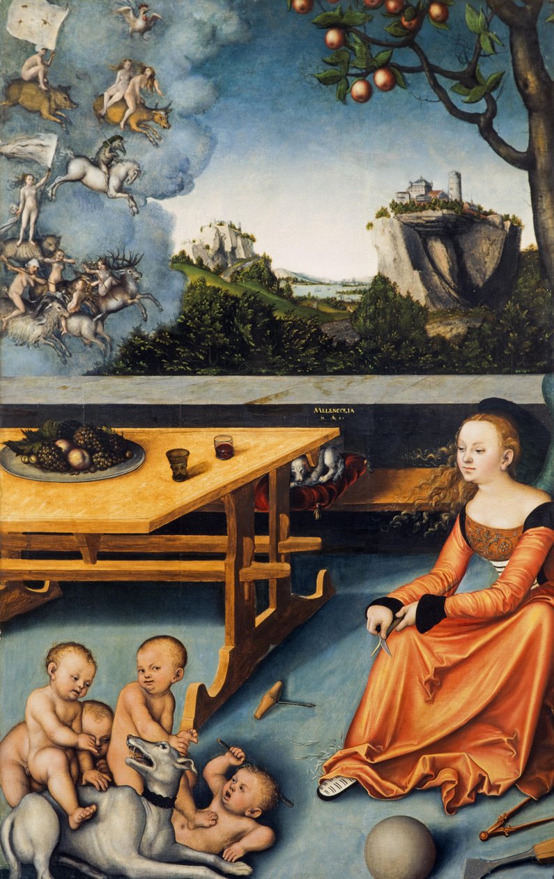 Tysk: Die Melancholie En allegori over melankoli af Lucas Cranach the Elder