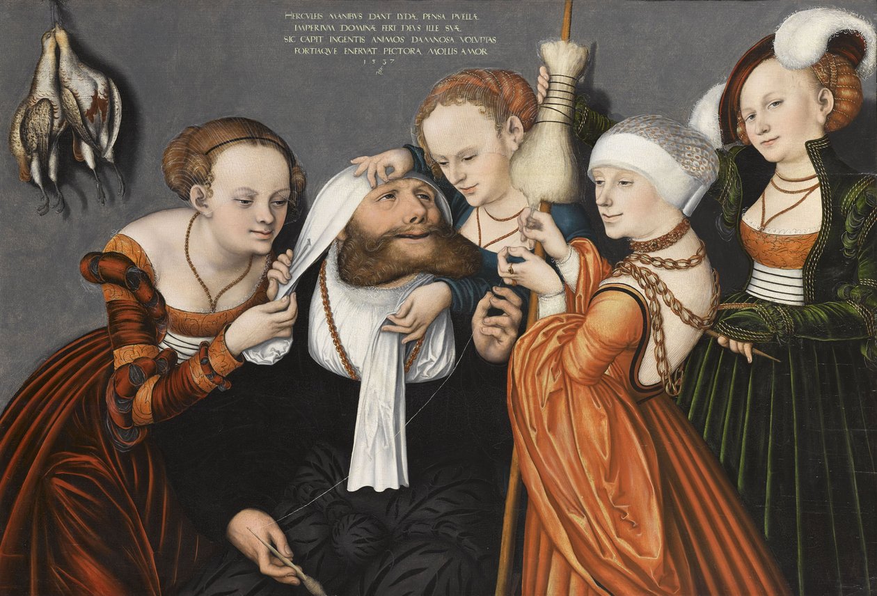 Tysk: Herkules bei Omphale Herkules ved Omphales hof af Lucas Cranach the Elder