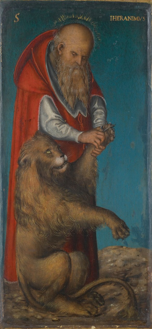 Tysk: Hl. Hieronymus Sankt Hieronymus af Lucas Cranach the Elder