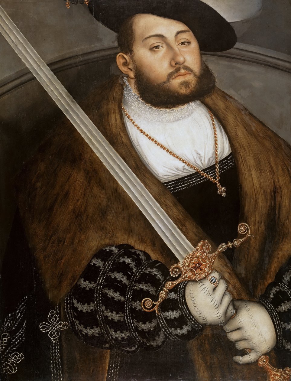 Tysk: Johann Friedrich I, der Großmütige (1503-1554), kurfyrste af Sachsen Johann Friedrich I, den storsindede, kurfyrste af Sachsen af Lucas Cranach the Elder