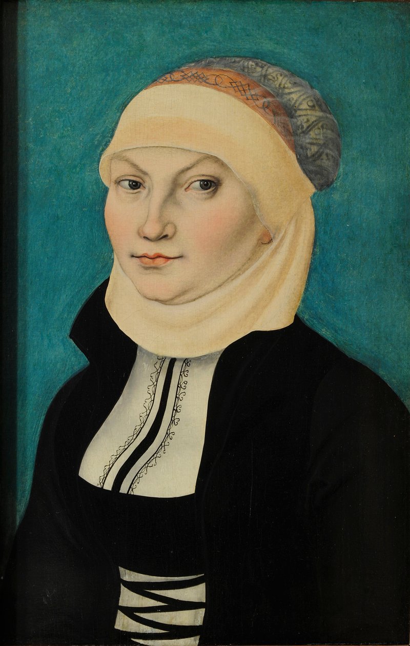 Tysk: Katharina von Bora als Brustbildbnis nach links Katharina af Bora, brystlængde, vendt mod venstre af Lucas Cranach the Elder
