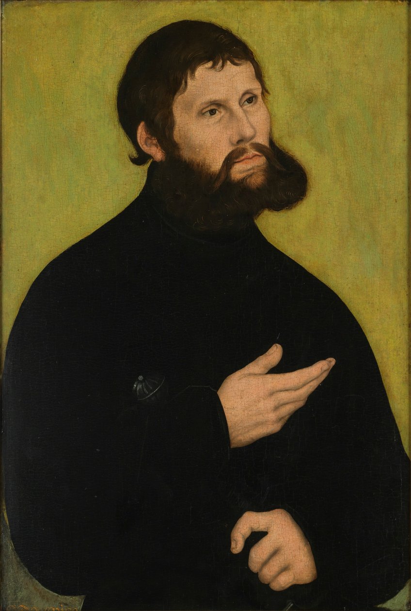 Tysk: Martin Luther als Junker Jörg Portræt af Martin Luther som Junker Jörg af Lucas Cranach the Elder