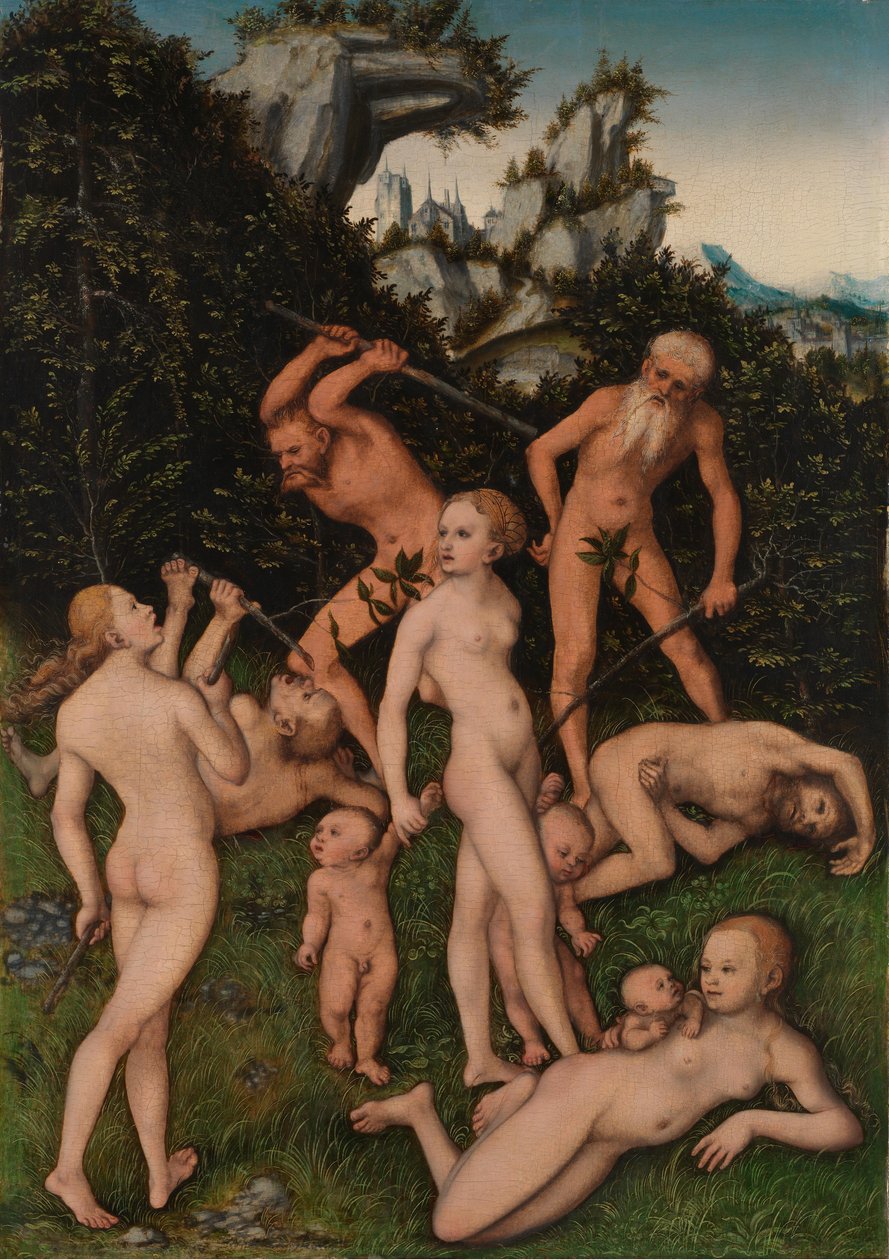 Tysk: Primitives Volk Jalousiens frugter (Sølvalderens afslutning) af Lucas Cranach the Elder