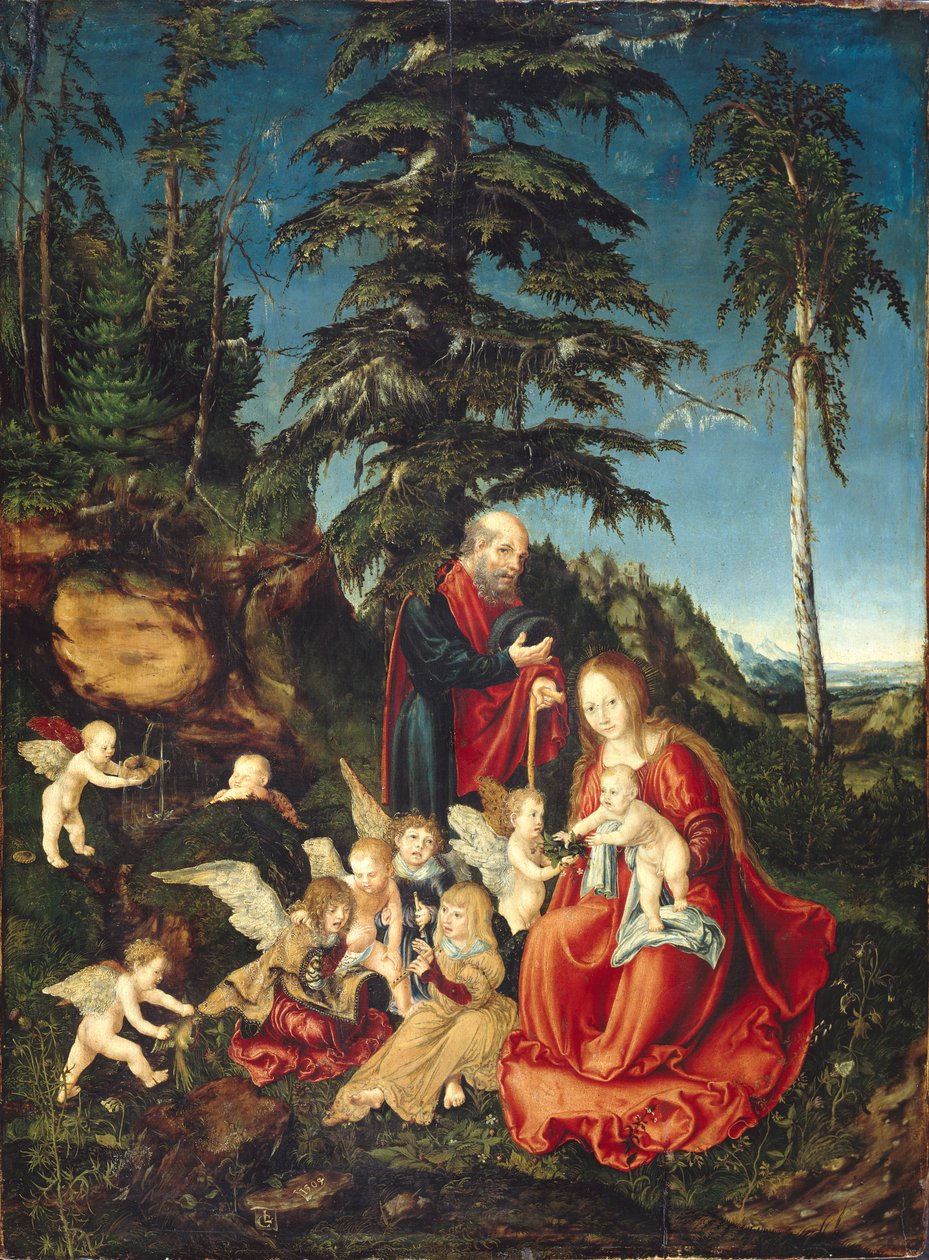 Tysk: Hvil på flyveturen til Egypten Hvil på flyveturen til Egypten af Lucas Cranach the Elder
