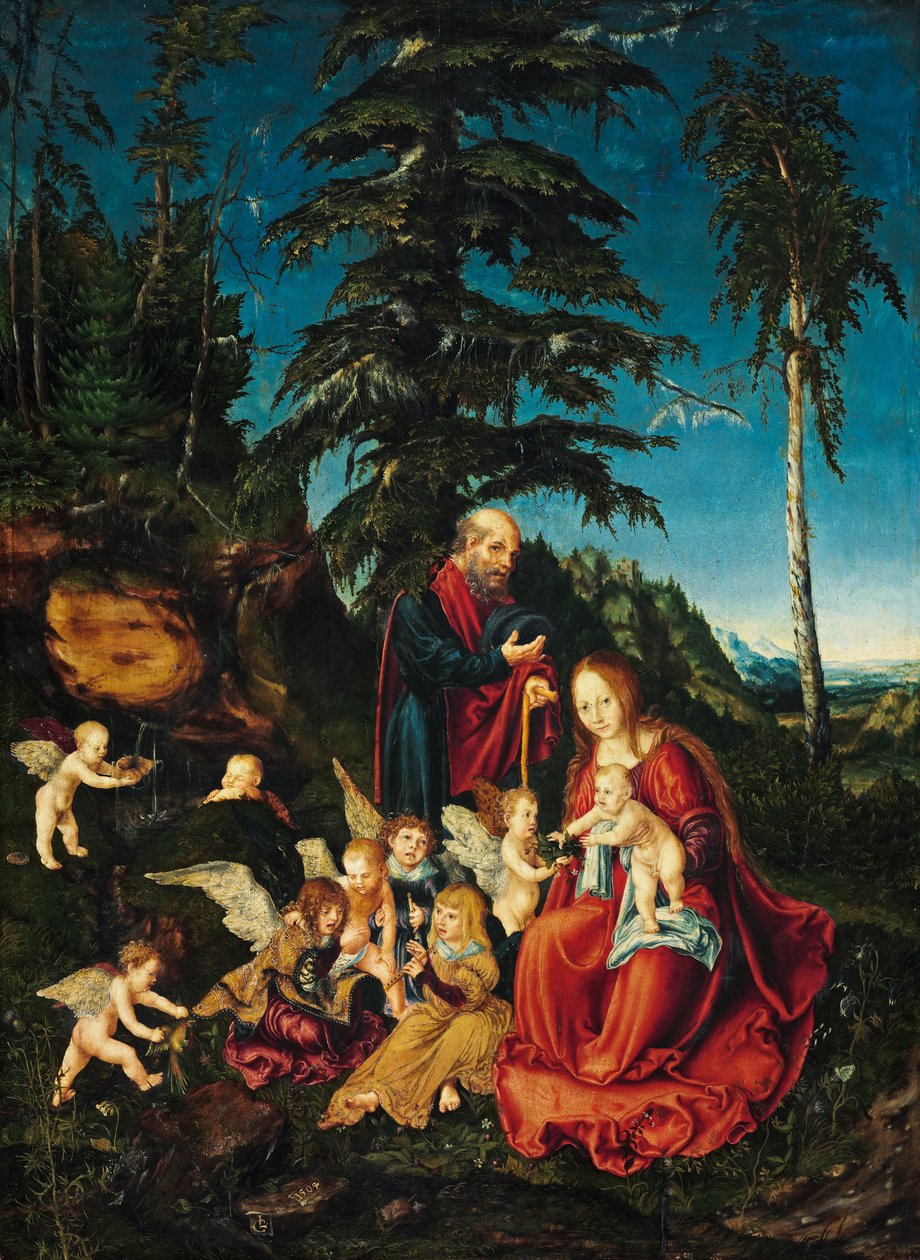 Tysk: Hvil på flyveturen til Egypten Hvil på flyveturen til Egypten af Lucas Cranach the Elder