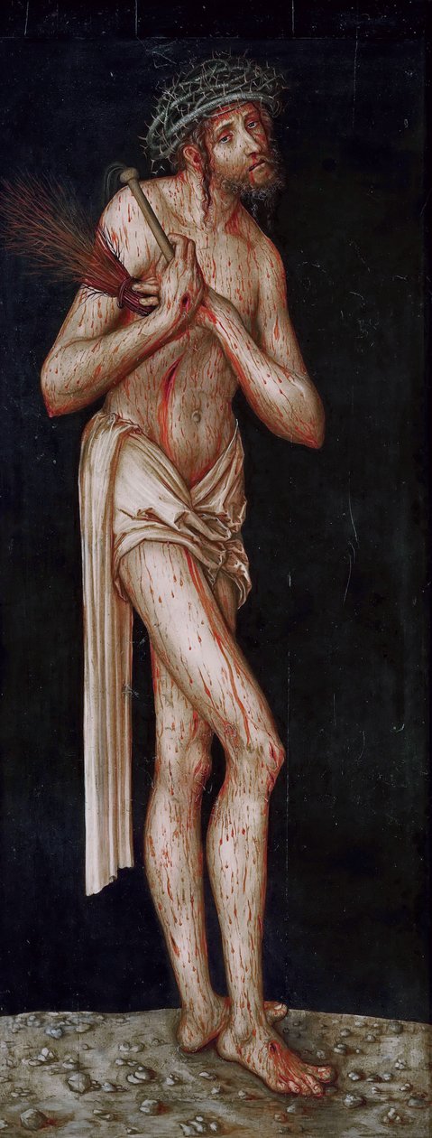 Tysk: Sündenfall: Adam lidende Kristus af Lucas Cranach the Elder