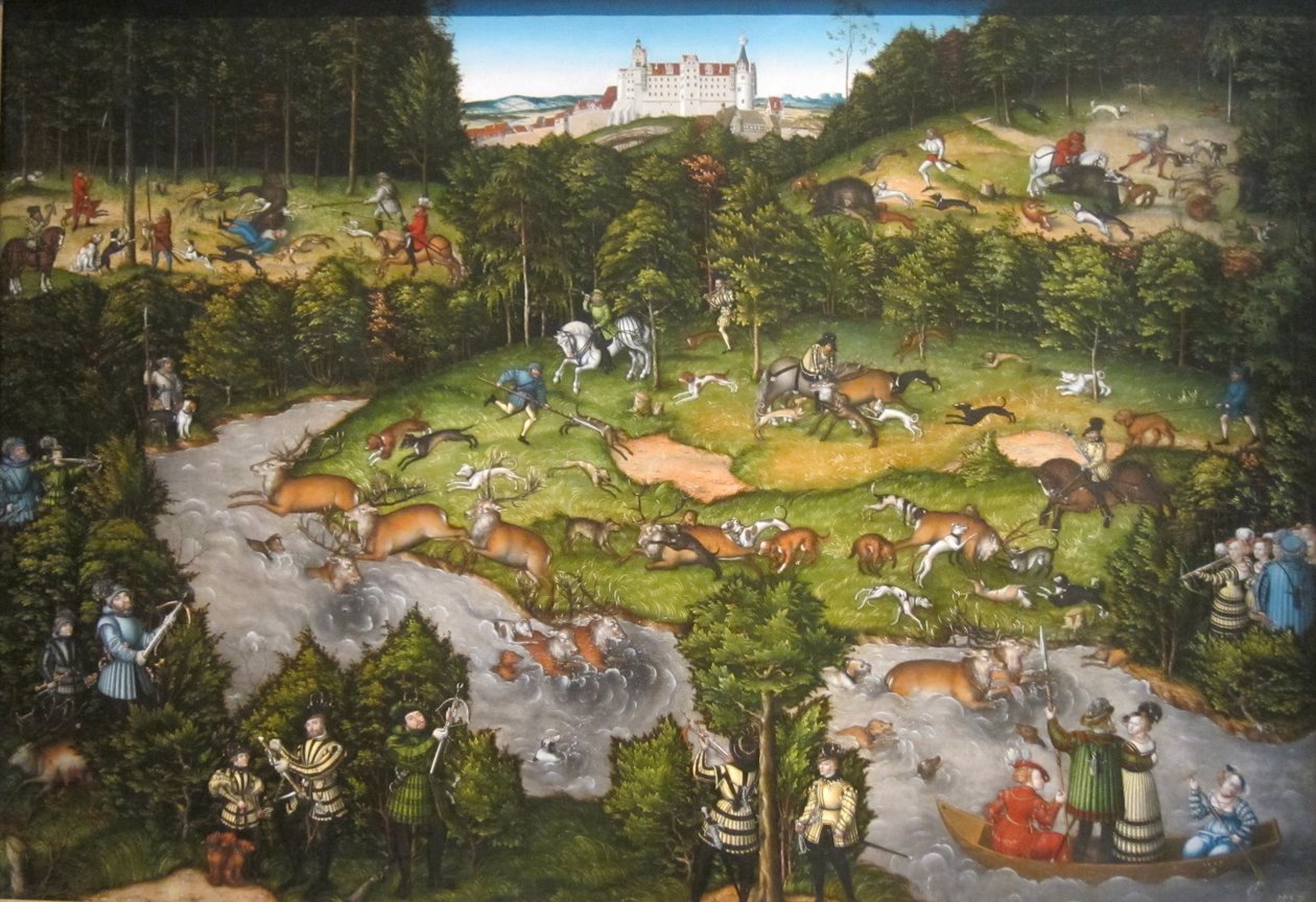 Jagt i nærheden af Hartenfels Slot af Lucas Cranach the Elder