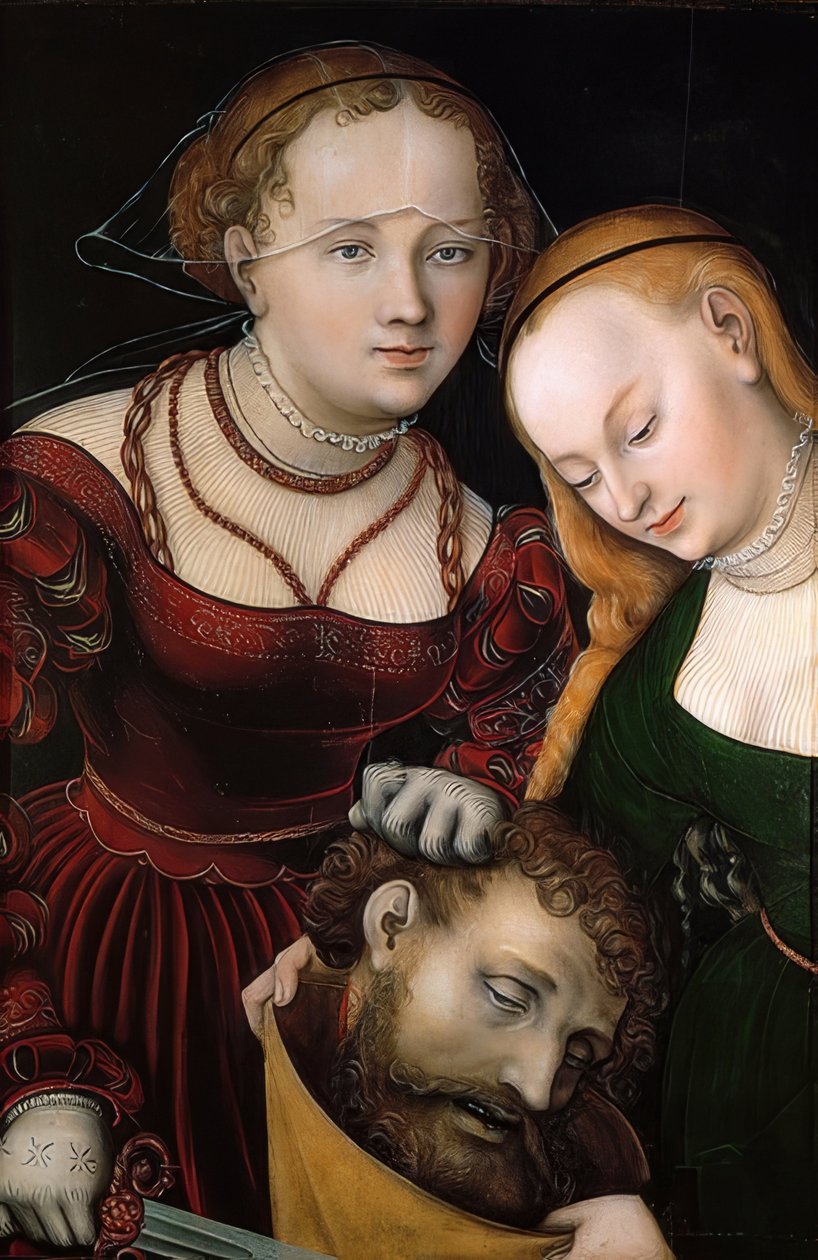 Judith med Holofernes hoved og en tjener. Efter 1537 af Lucas Cranach the Elder