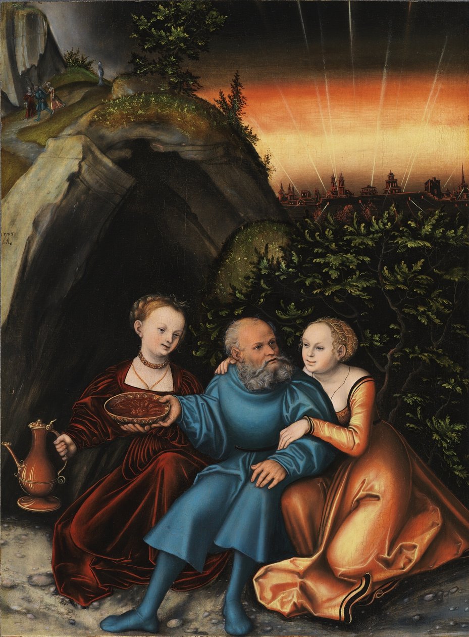 Lot og hans døtre af Lucas Cranach the Elder