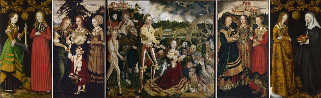 Lucas Cranach den ældre - Katarinas altertavle (Dresden  London) af Lucas Cranach the Elder