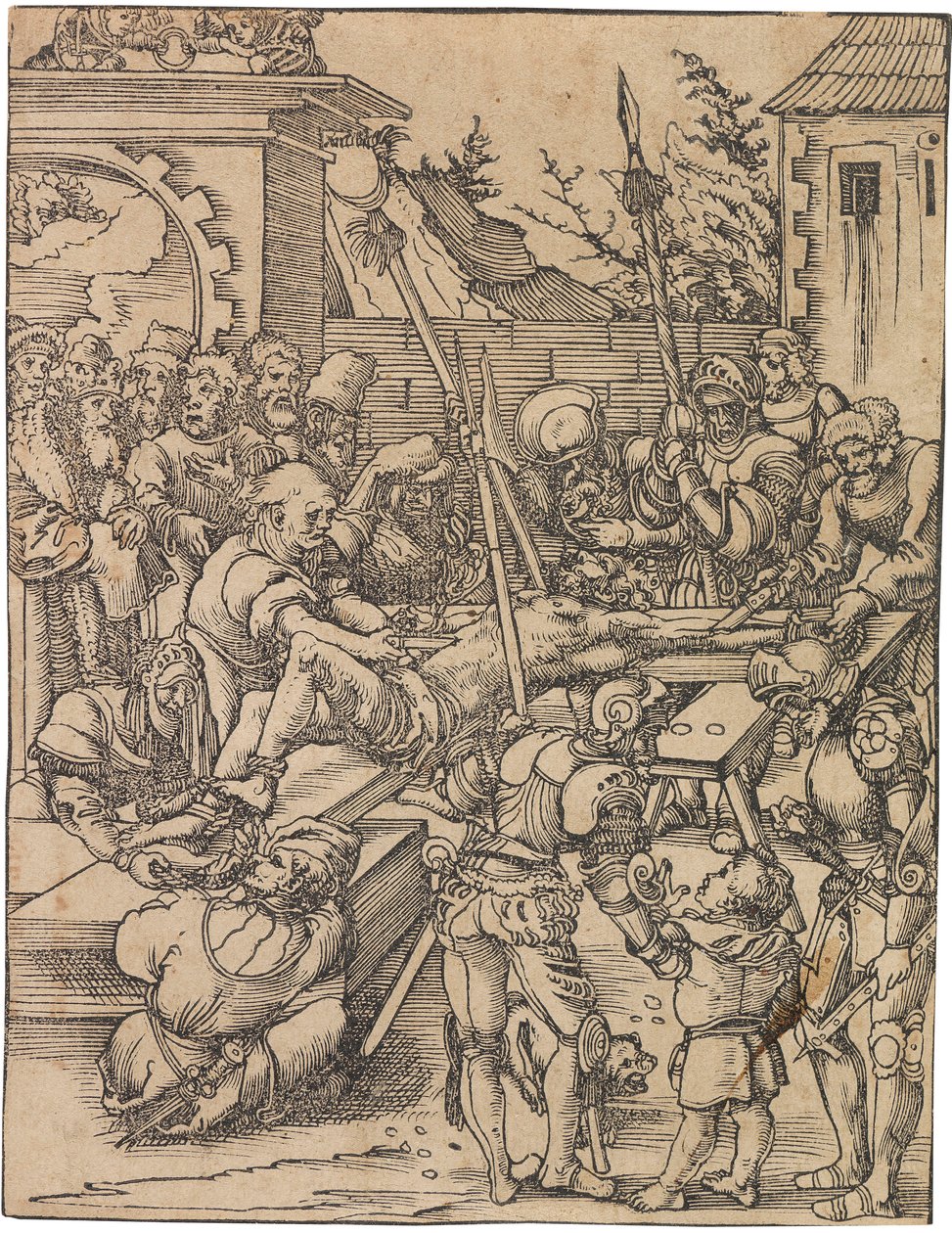 Saint Bartholomews martyrium. Fra serien Martyrdom of the Tolv Apostles, ca. 1520. af Lucas Cranach the Elder