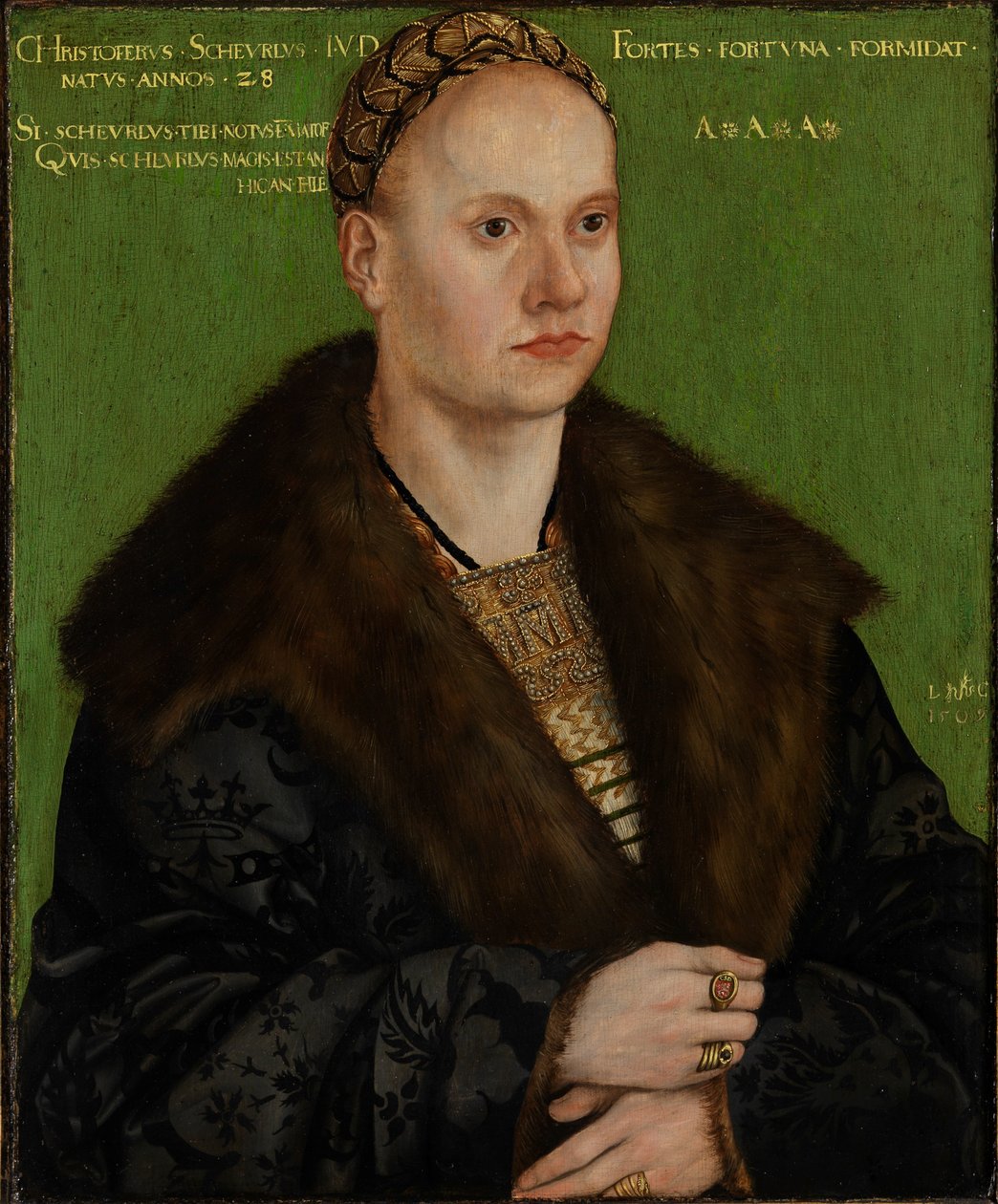 Portræt af humanisten Christoph Scheurl af Lucas Cranach the Elder