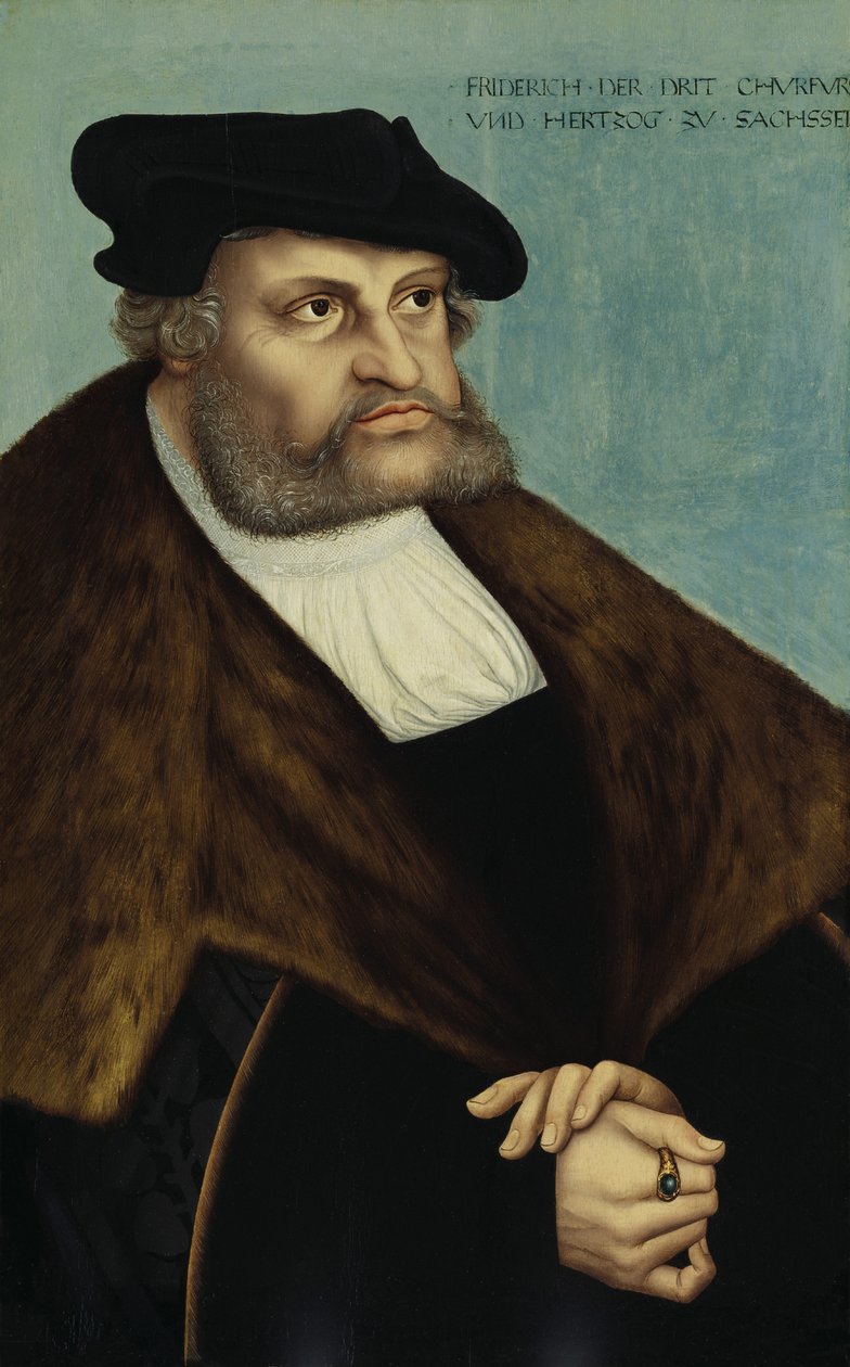 Portræt af Frederik III, Kurfyrste af Sachsen 1463-1525 af Lucas Cranach the Elder