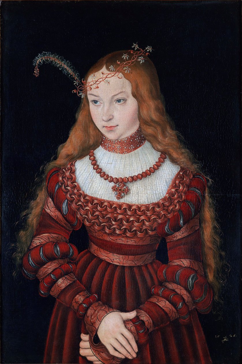 Portræt af prinsesse Sibylle af Kleve af Lucas Cranach the Elder