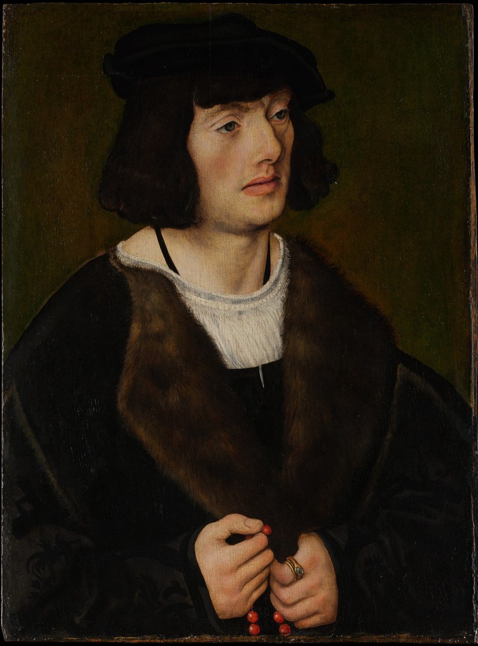 Portræt af en mand med rosenkrans af Lucas Cranach the Elder