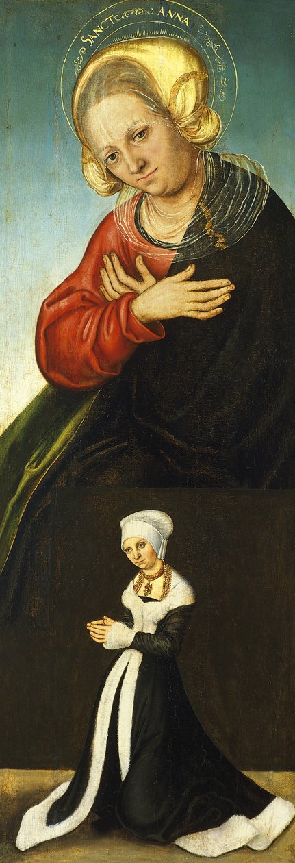 Sankt Anne med hertuginden Barbara af Sachsen som donor, ca 1514 af Lucas Cranach the Elder
